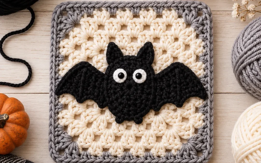 Cute Bat Granny Square Crochet Pattern – Free Halloween Tutorial