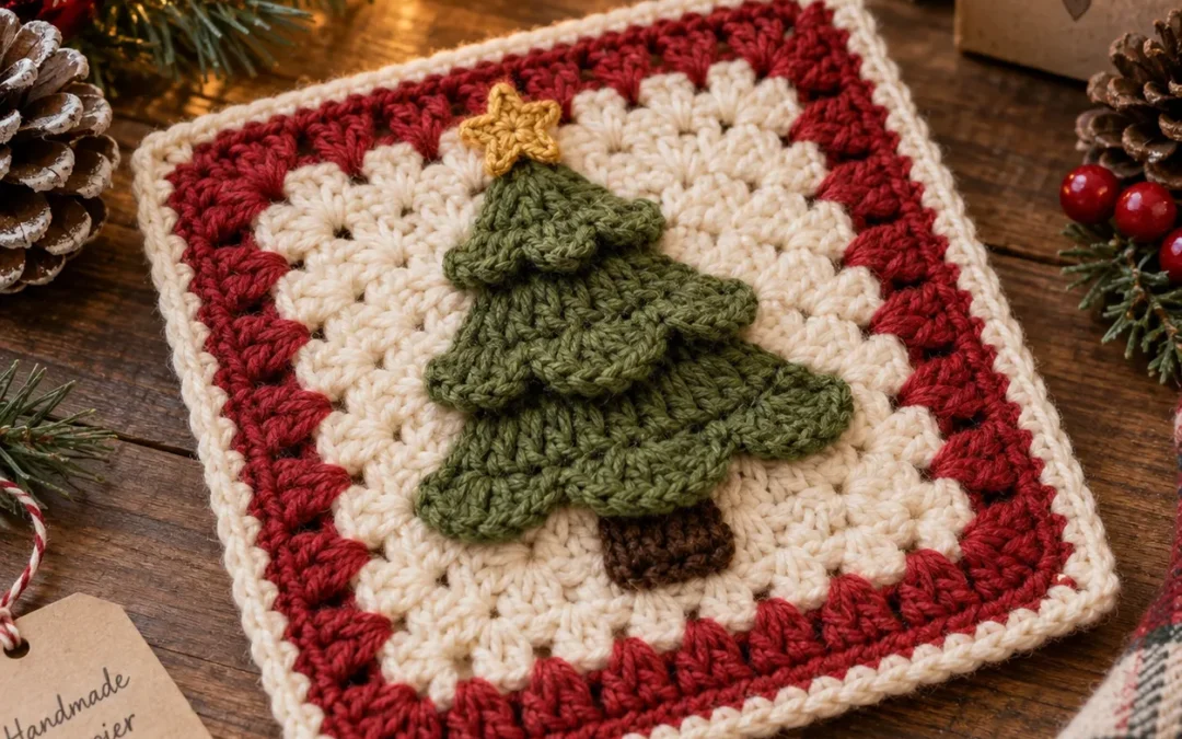 3D Christmas Tree Granny Square Crochet Pattern – Free Holiday Tutorial