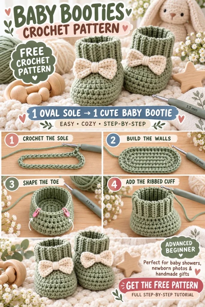 Baby Booties Crochet Pattern Pin