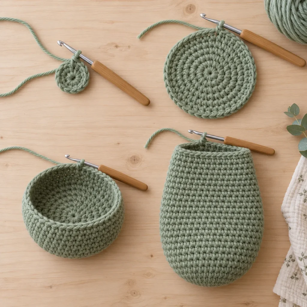 Crochet Baby Cocoon base and body construction step by step