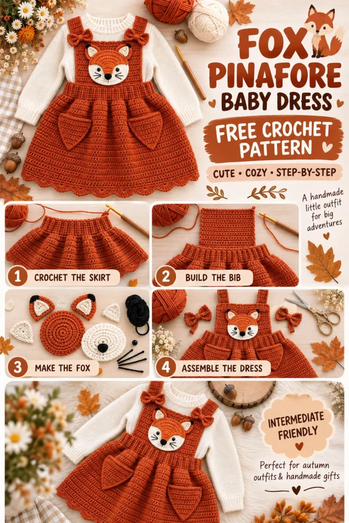 Fox Pinafore Baby Dress pin