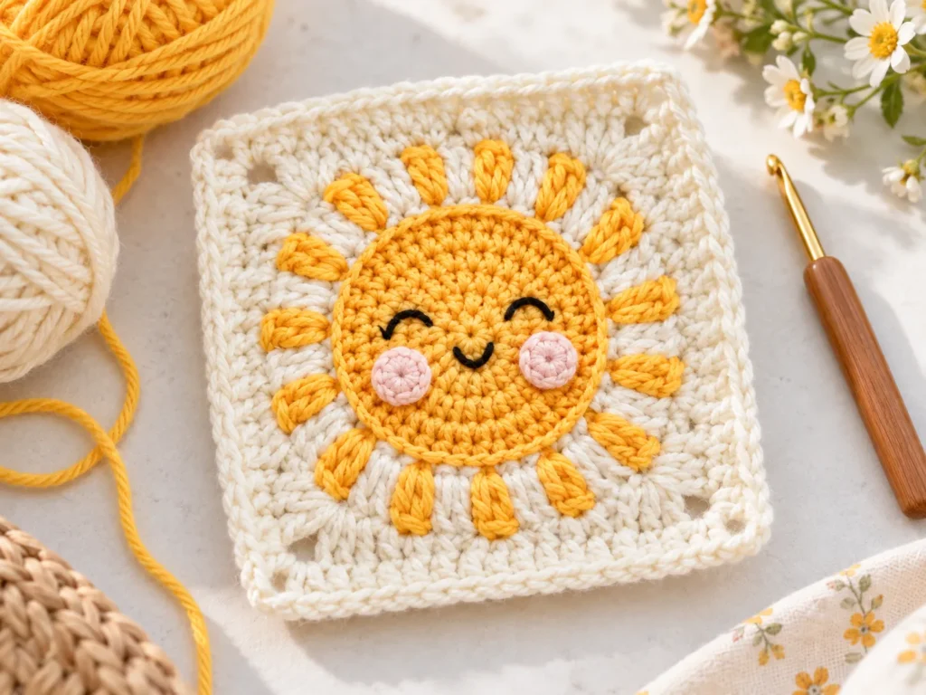 Finished Sunshine Granny Square