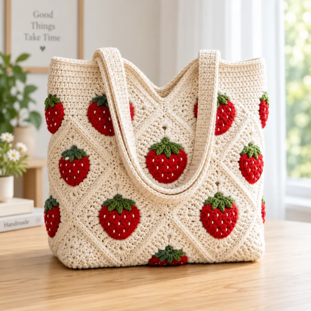 Strawberry Fields Granny Square Tote