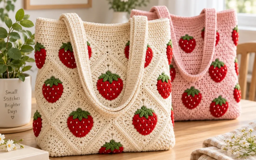 Strawberry Fields Granny Square Tote