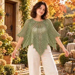 Maple Leaf Poncho Crochet Pattern PDF — featured project image