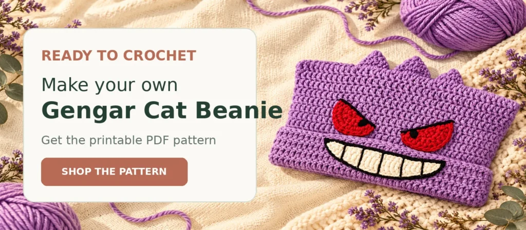 Gengar Cat Beanie Crochet Pattern
