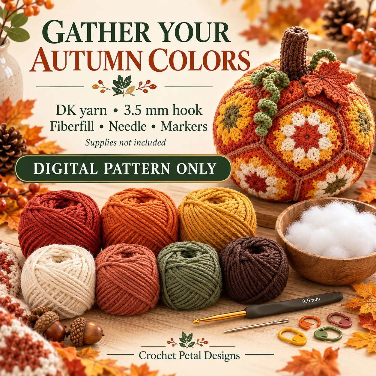 Fallburst Pumpkin Crochet Pattern PDF — project preview