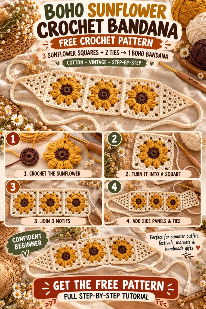 Boho Cotton Bandana Pattern Pin