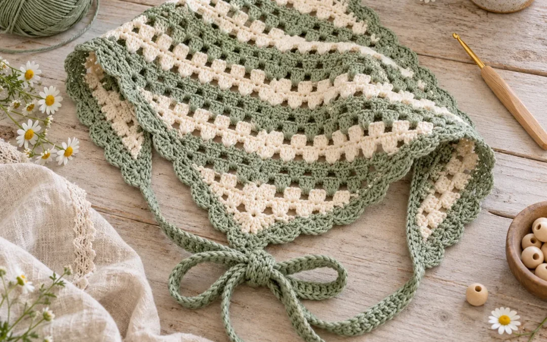 Chic Rainbow Bandana Headscarf Crochet Pattern – Free Easy Tutorial