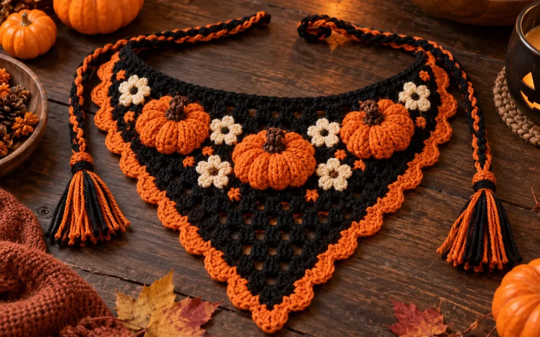 Crochet Halloween Bandana – Free Spooky Granny Headscarf Pattern