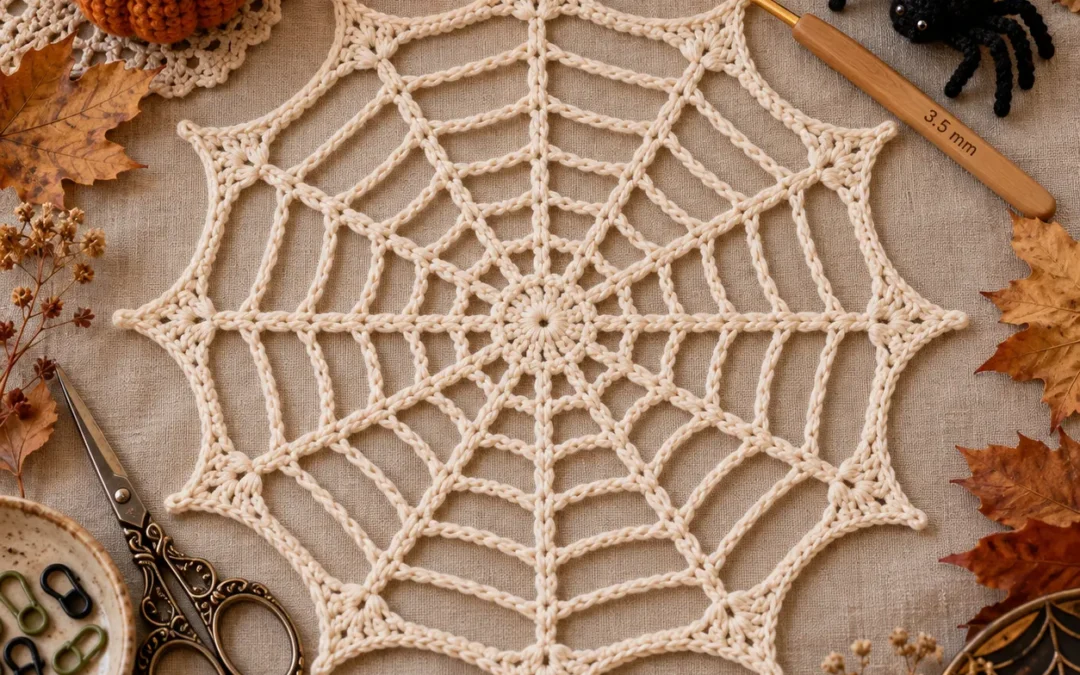 Crochet Spider Web Pattern – Easy Halloween Crochet Decoration