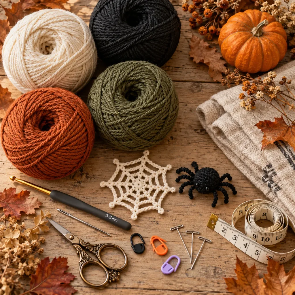 Materials for Crochet Spider Web Pattern