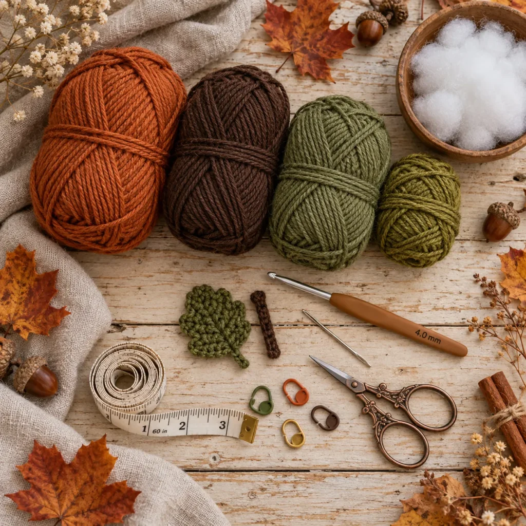 Materials for easy Crochet Pumpkin Pattern