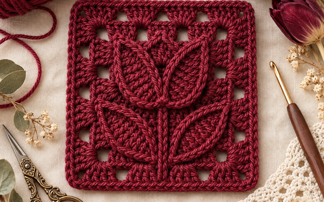 Crochet Tulip Granny Square Pattern – Beautiful Floral Crochet Motif