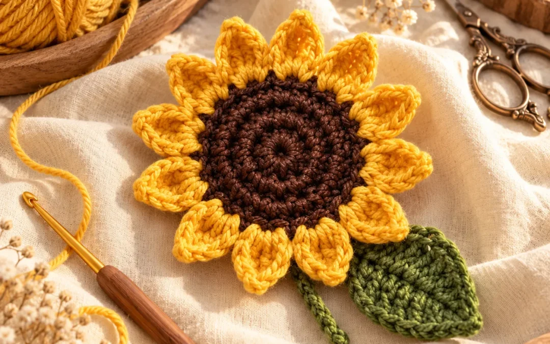 Crochet Sunflower Pattern – Easy Dimensional Flower Tutorial
