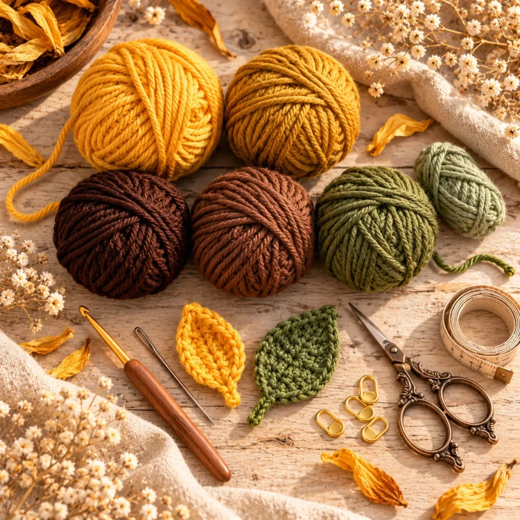 Materials for Crochet Sunflower Pattern