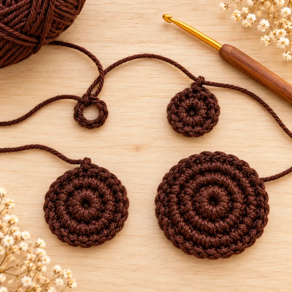 Crochet Sunflower brown center tutorial