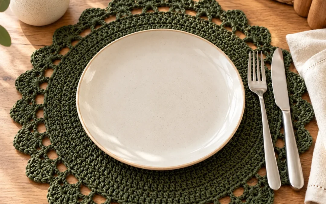 Round Crochet Placemat Pattern – Modern Crochet Table Décor