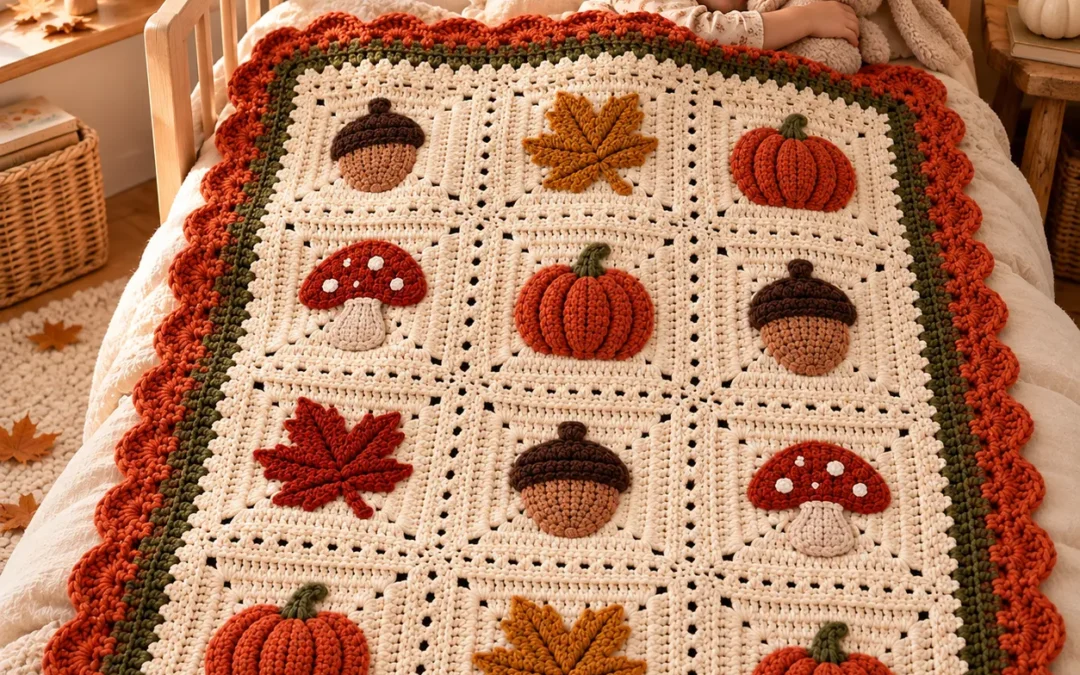 Autumn Woodland Baby Blanket Crochet – Cozy Fall Motif Blanket