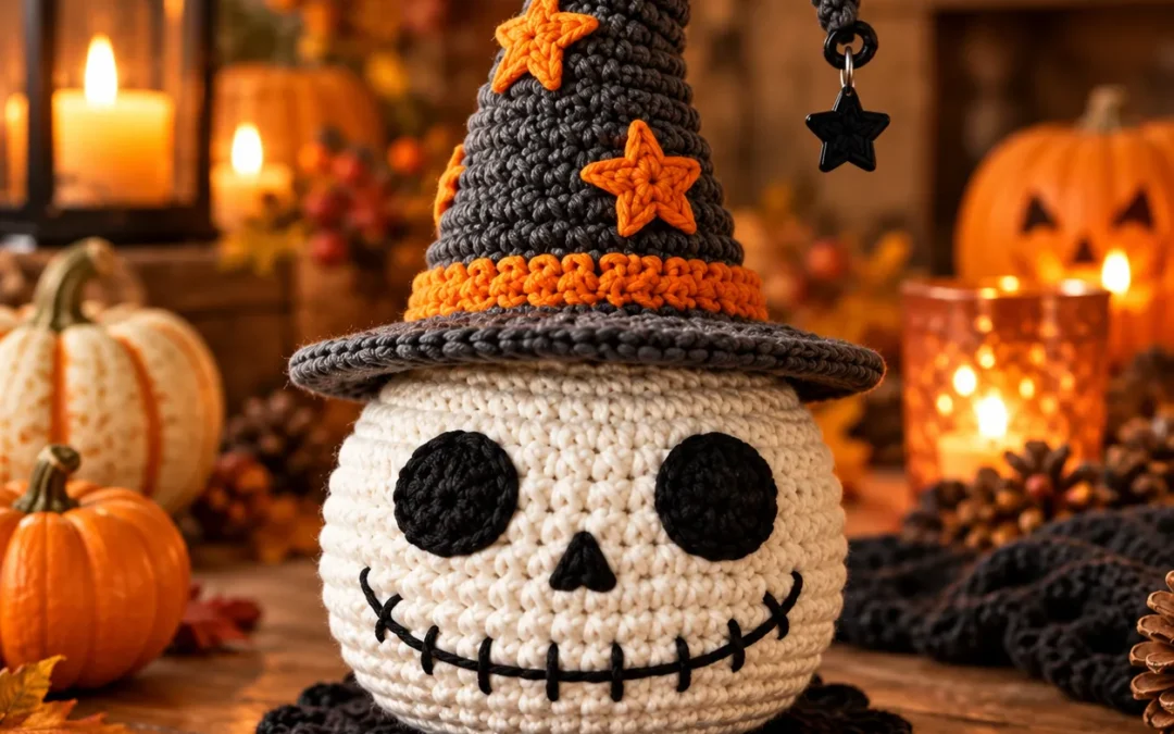 Crochet Skull Witch Hat Pattern – Cute Halloween Amigurumi Decoration