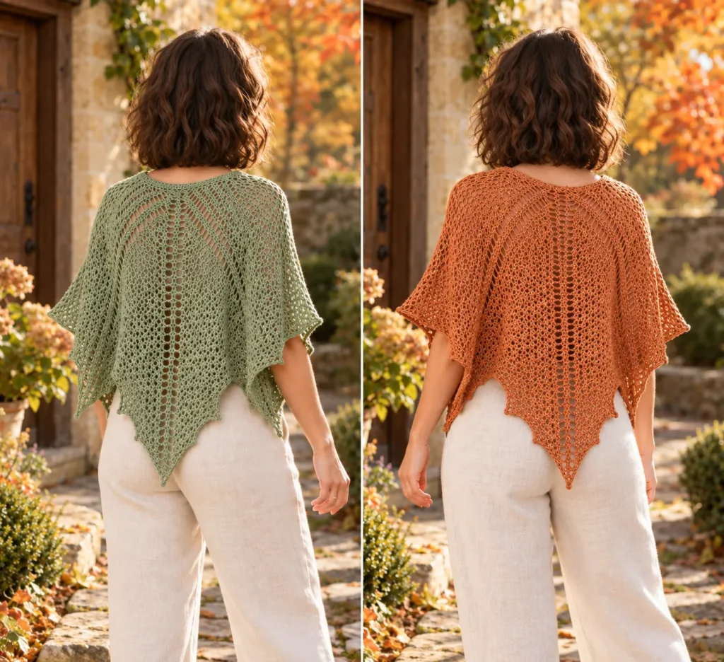 Autumn Garden Lace Shawl Diptych