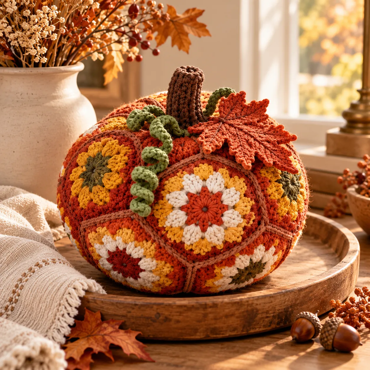 Fallburst Pumpkin Crochet Pattern PDF — project preview