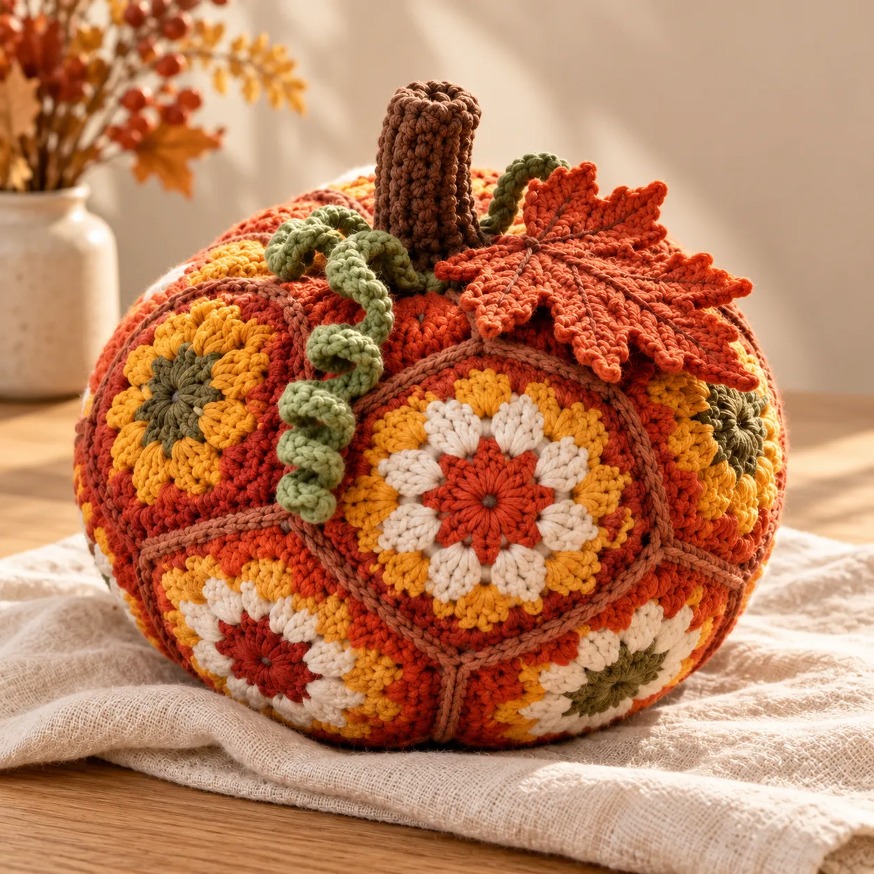 Fallburst Pumpkin Crochet Pattern PDF — project preview