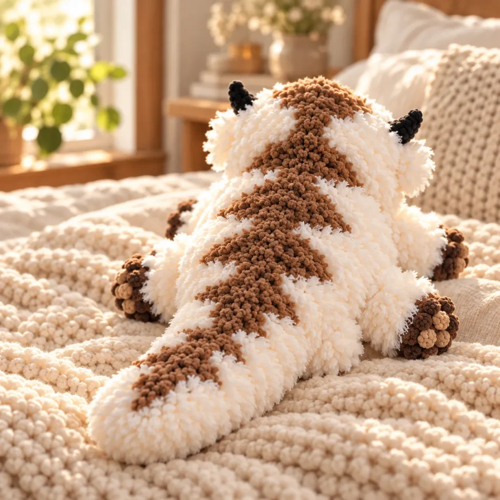 Beautiful rear view of Baby Appa showing the brown back markings and long fluffy tail.