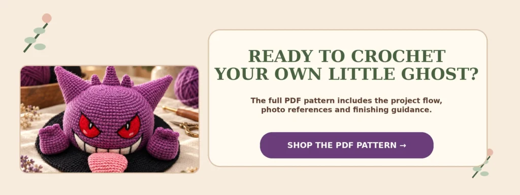 Gengar Crochet Pattern banner