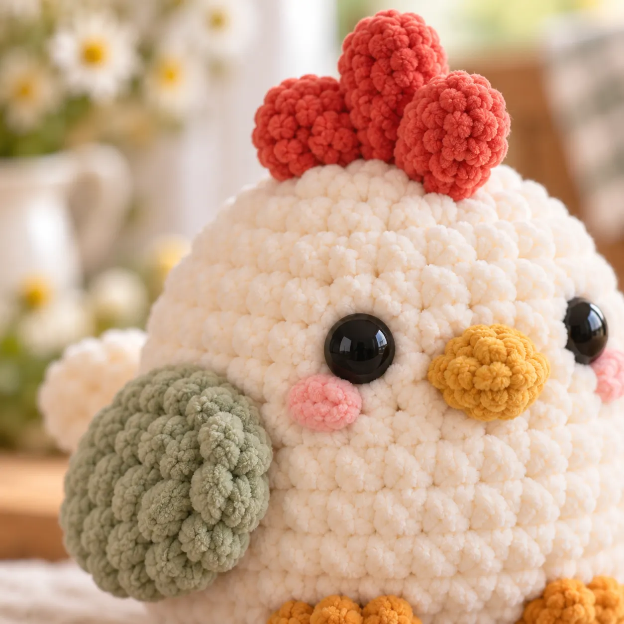 Clover Cottage Chicken Crochet Pattern PDF — A closer look at the details