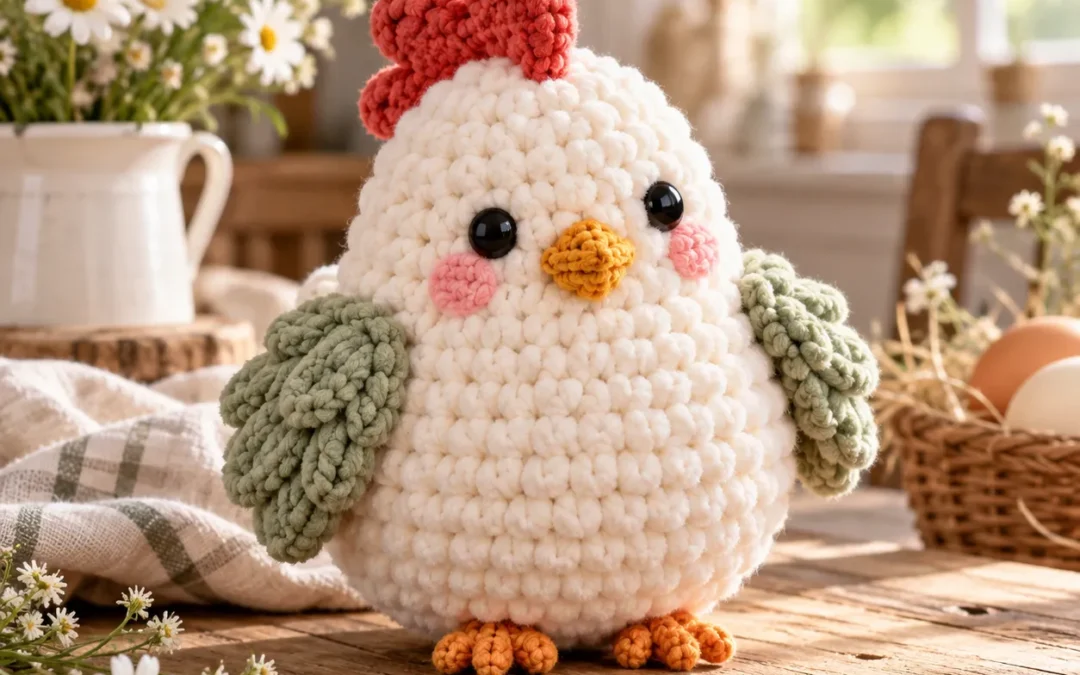 Clover Cottage Chicken Crochet Pattern – An Adorable Chunky Amigurumi Chicken to Make