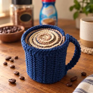 Midnight Latte Coffee Cup Scarf Crochet Pattern PDF — featured project image
