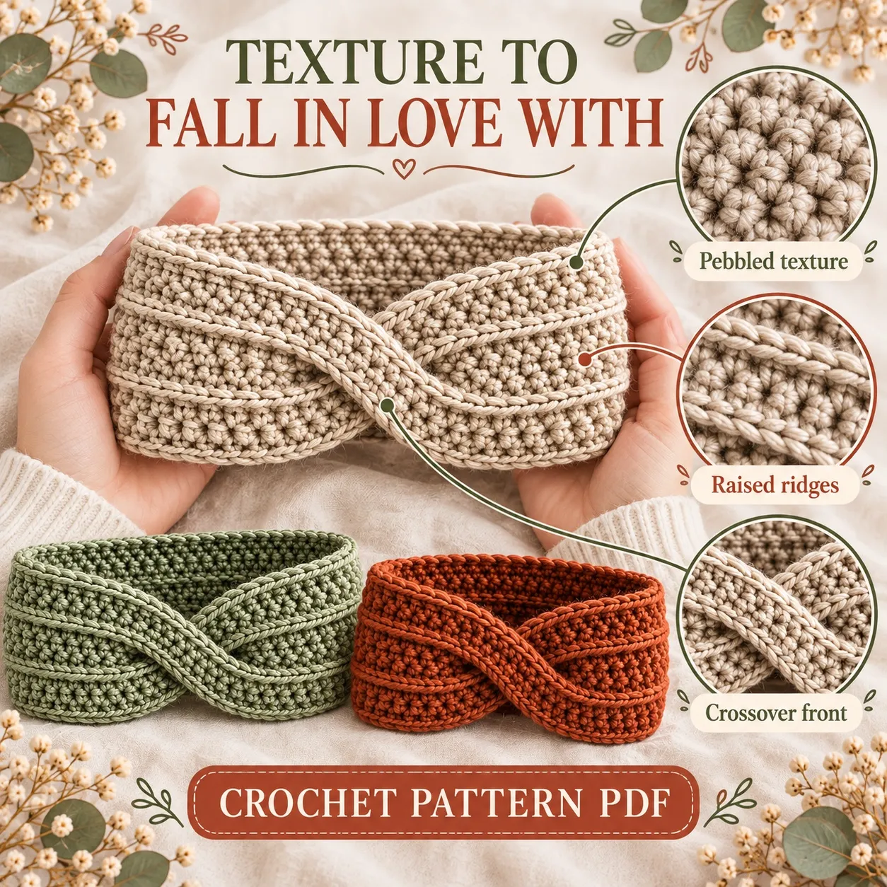 Crochet Ear Warmer Pattern — A closer look at the texture