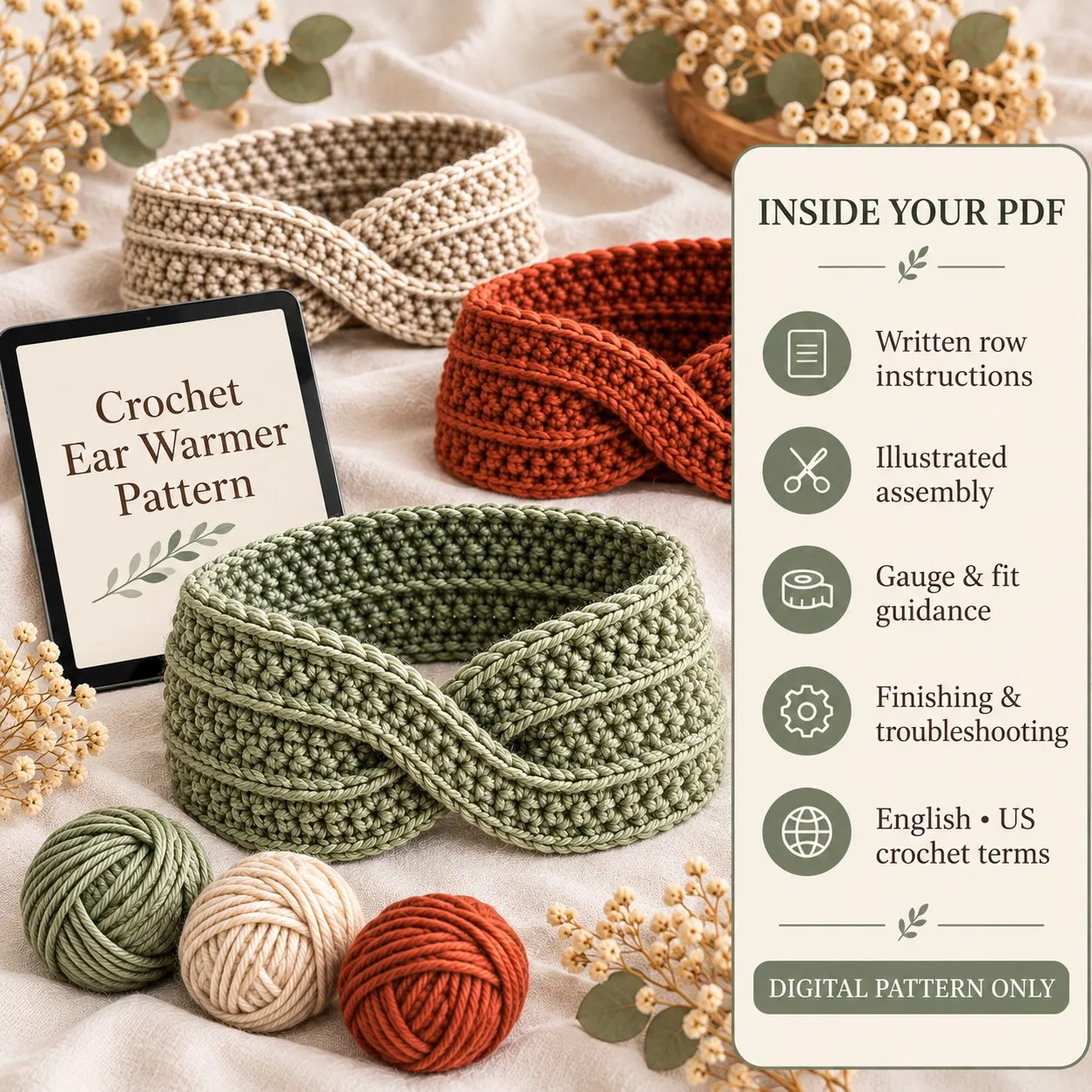 Crochet Ear Warmer Pattern — project details
