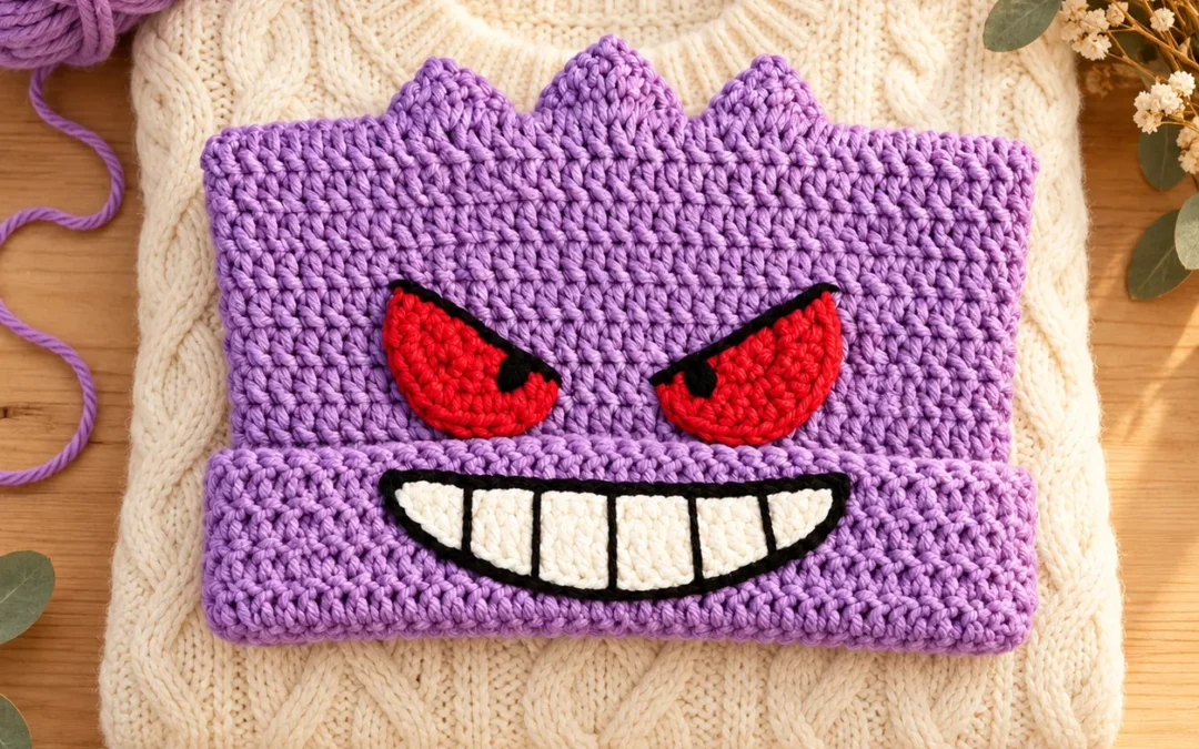 Gengar Cat Beanie Crochet Pattern: A Playful Purple Project for Cozy Days