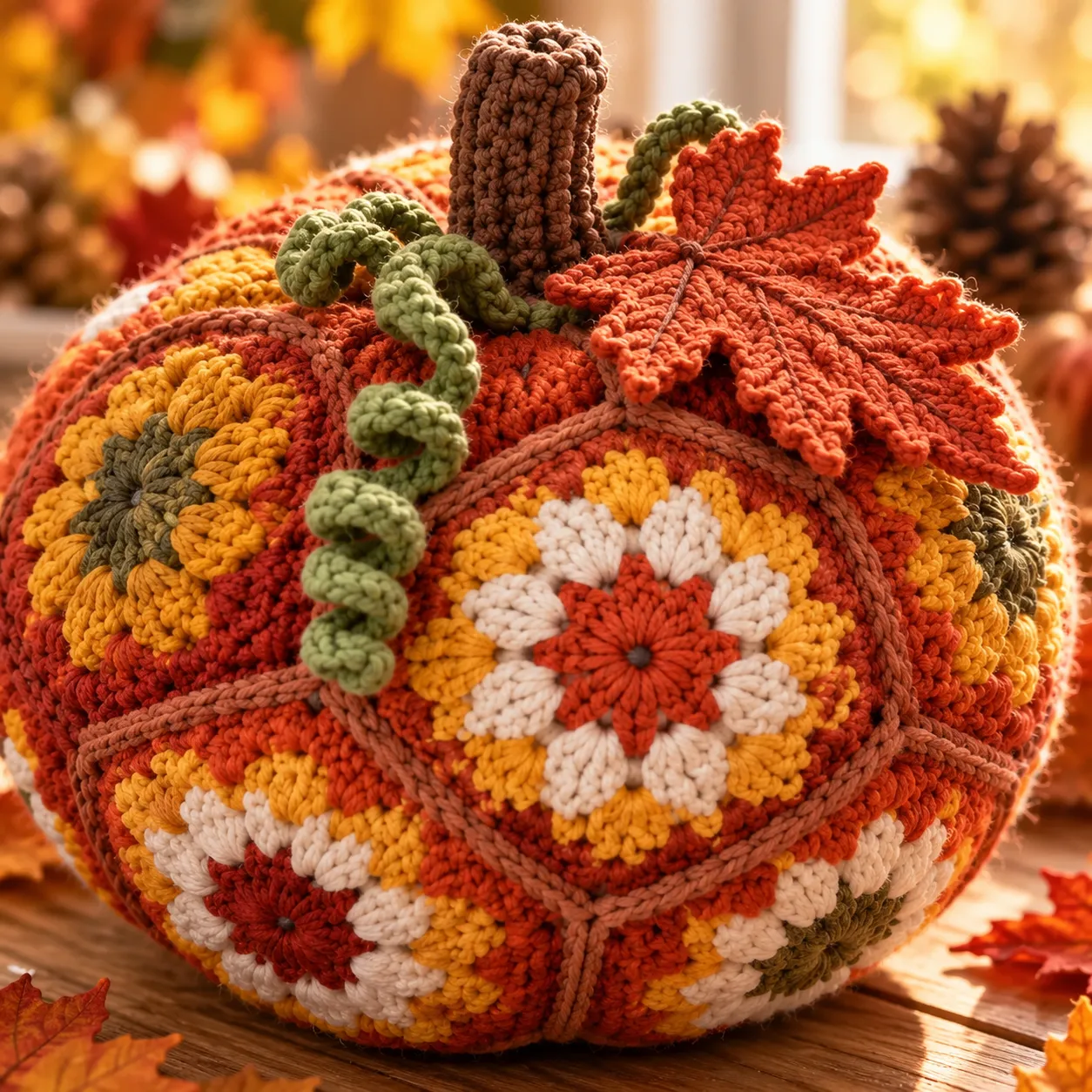 Fallburst Pumpkin Crochet Pattern PDF — project preview