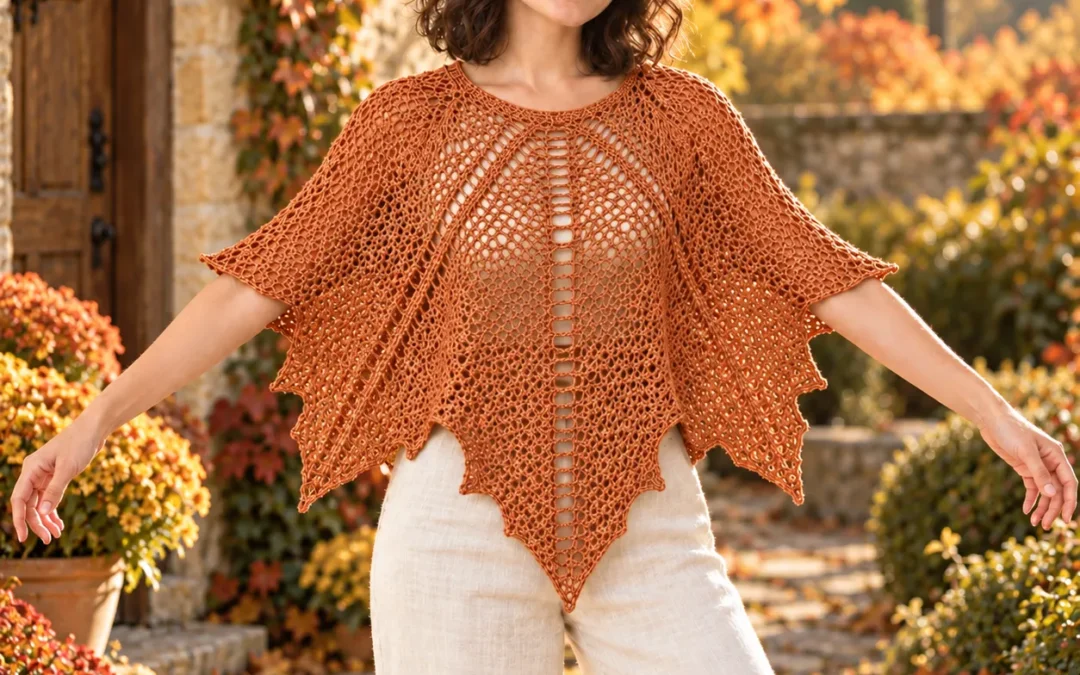 Maple Leaf Crochet Poncho Pattern: A Beautiful Nature-Inspired Fall Crochet Project