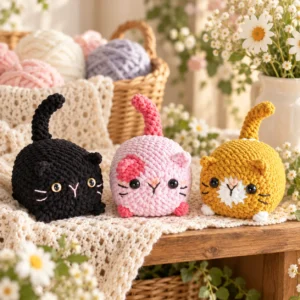 Cute Loaf Cats 3-in-1 Crochet Pattern PDF — featured project image