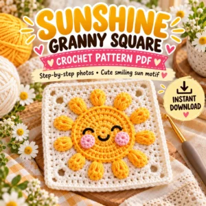 Sunshine Granny Square Crochet Pattern PDF — featured project image
