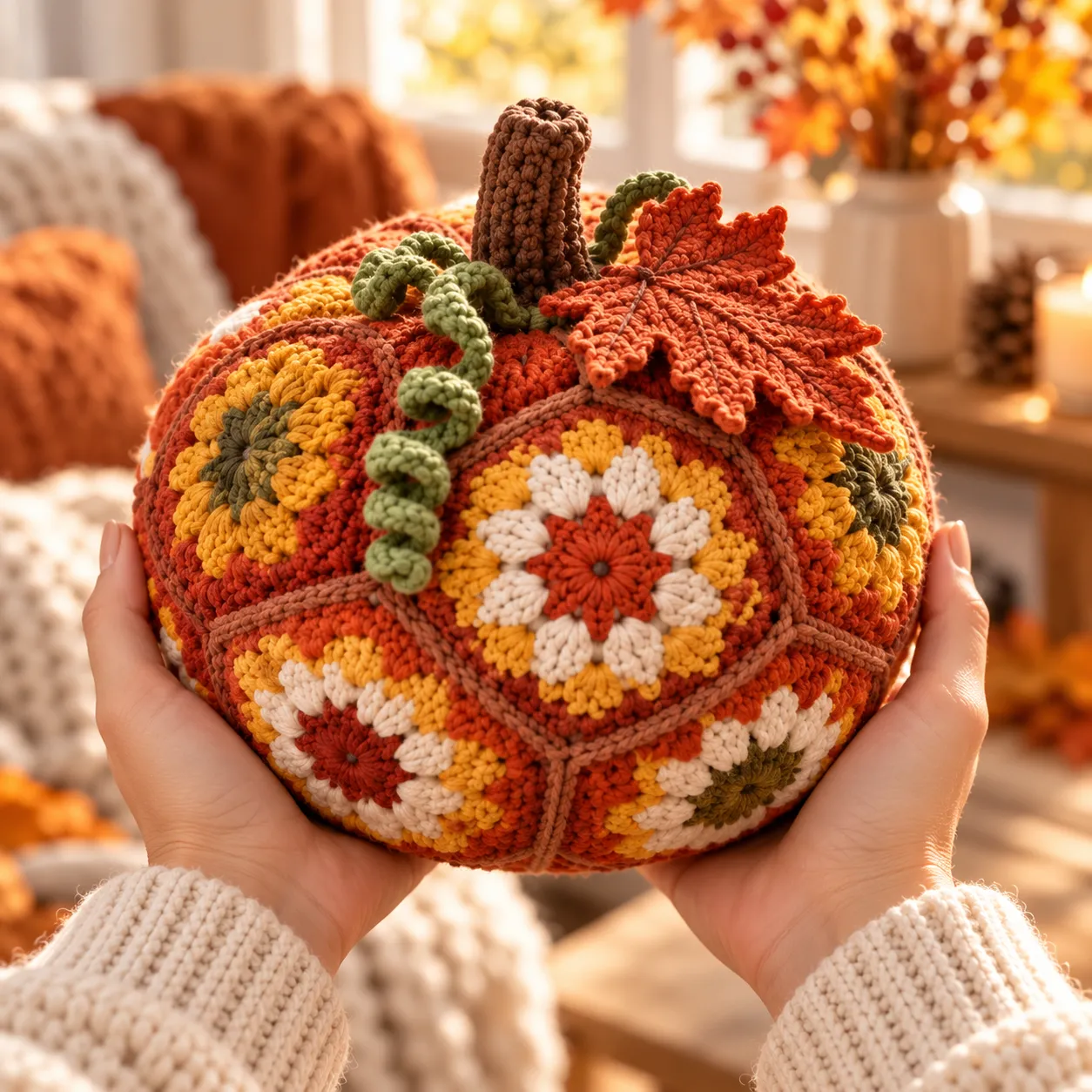 Fallburst Pumpkin Crochet Pattern PDF — project preview